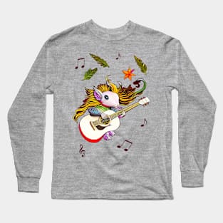 Guitar Playing Lizard Long Sleeve T-Shirt